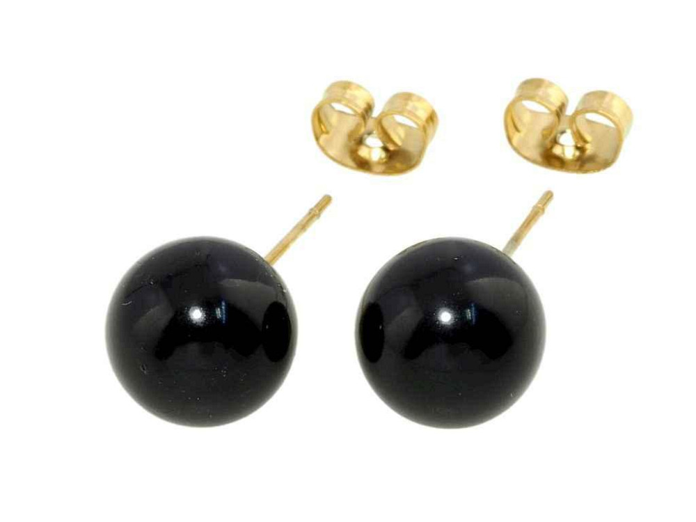 Сережки Stainless Steel 14K пусети Чорні кульки ø 10мм (185702) ТМ XUPING Київ - фото 1