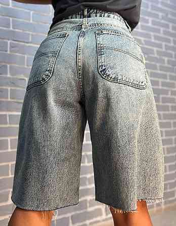Шорты женские джинсовые SL Denim 1001 бермуды SKATER косые карманы обрезанные голубые, голубой, 38 Одесса