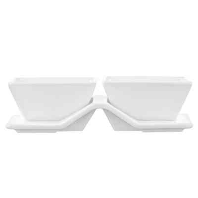 Соусница Ardesto Набір для закусок, 3 предмети, порцеляна, білий (AR3750) Вінниця