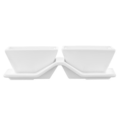 Соусница Ardesto Набір для закусок, 3 предмети, порцеляна, білий (AR3750) Вінниця - фото 3