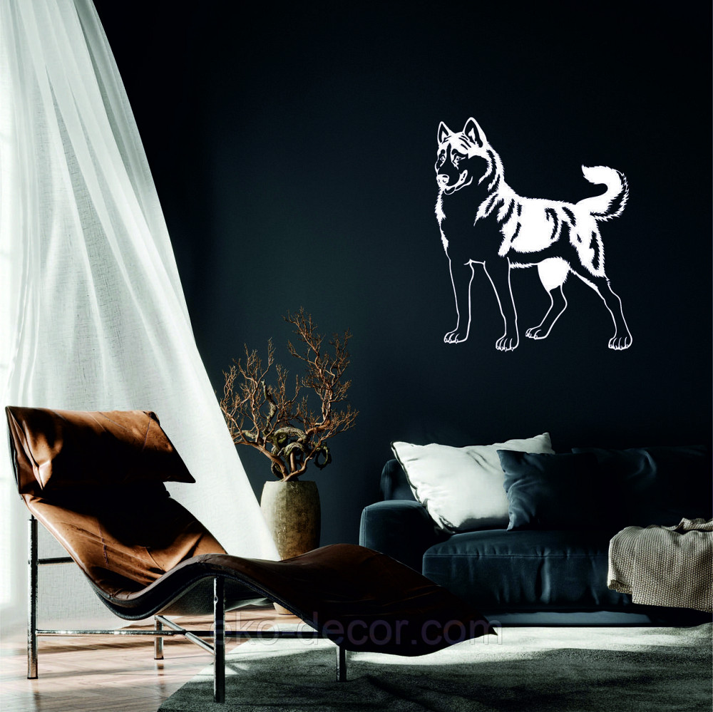 Декоративное настенное Панно «Хаска», Декор на стену 90*76 см, Белый Киев - изображение 1