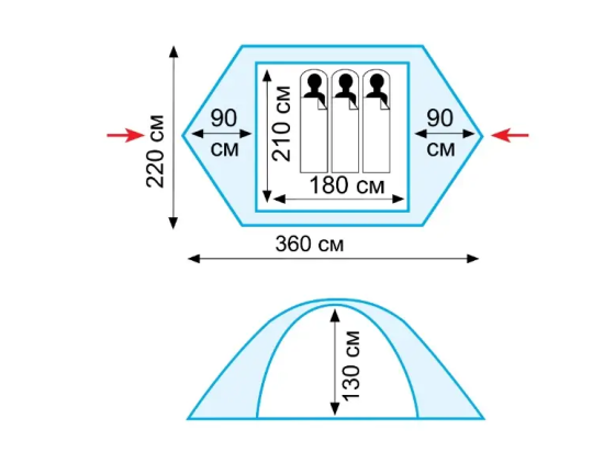 Палатка трехместная Tramp Nishe 3 (v2) Киев