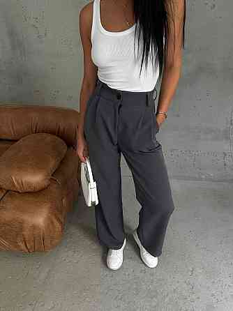 Жіночі базові штани палаццо костюмка Графіт, 42/44 Одеса