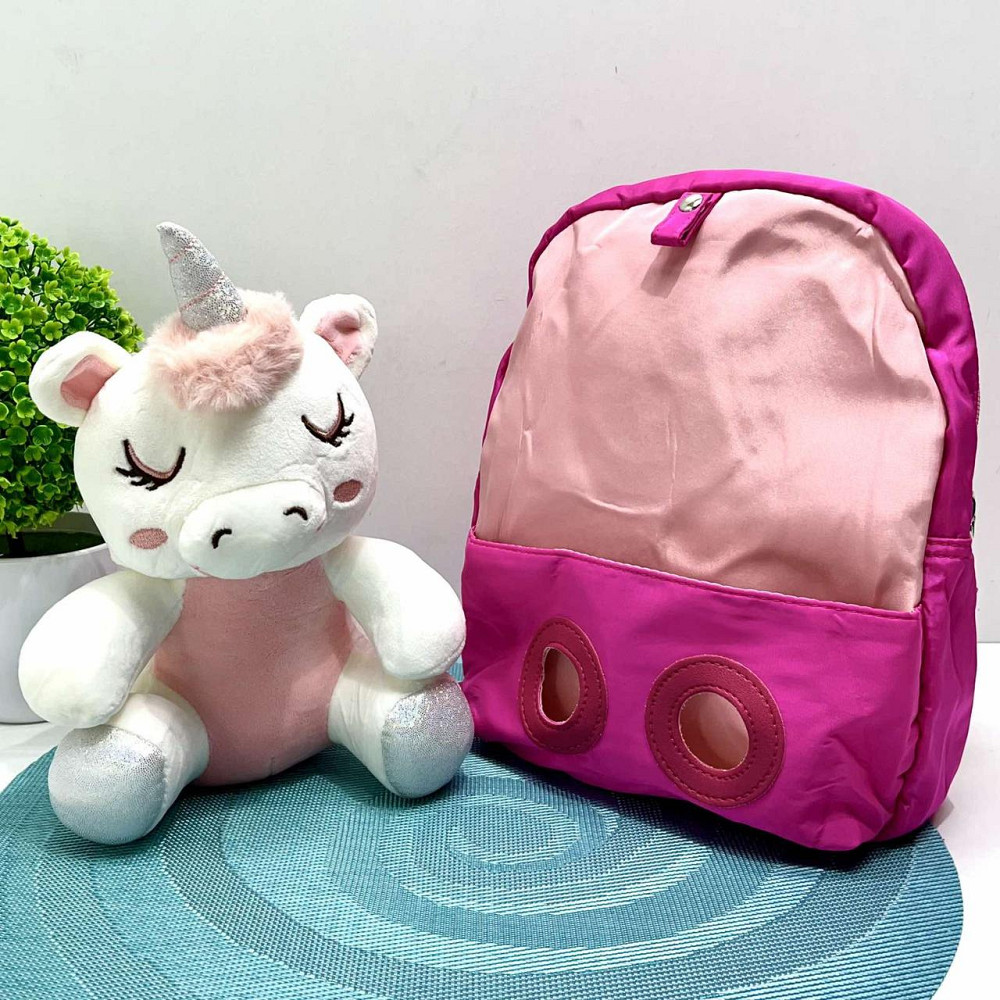Рюкзак з м'якою іграшкою Єдиноріг 1 відділення 20см Малиновий (FG24032735B) Чернігів - фото 6