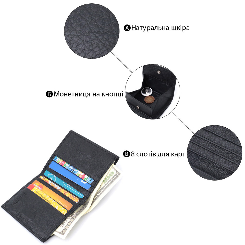 Красивый кошелек для женщин из натуральной кожи ST Leather 22709 Черный Киев - изображение 4