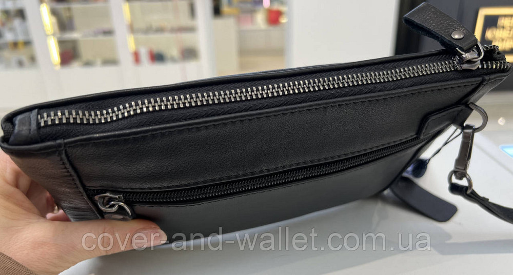 Великий чоловічий шкіряний клатч на блискавці з кишенею для телефону ST 8700 Київ - фото 12