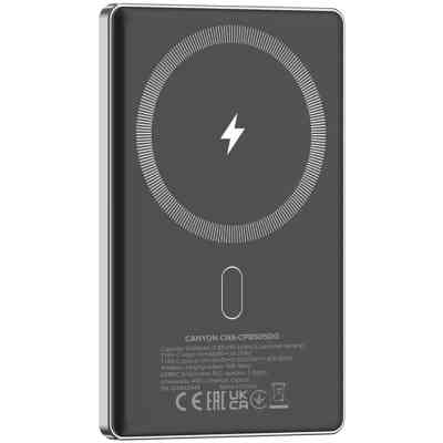 Батарея универсальная Canyon 5000mAh OnPower 505 slim Magsafe PD/20W Dark Grey (CNS-CPB505DG) Винница