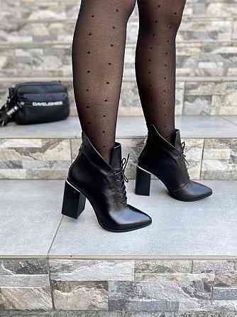Wright Черевики жіночі WRIGHT чорні натуральна шкіра каблук 10см 35р.36р.37р.38р. (4190) Коломыя