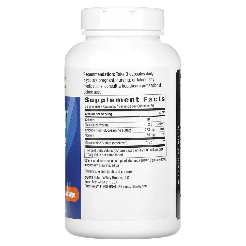 Глюкозамін для суглобів та зв'язок  Nature's Way GS-500 Glucosamine Sulfate 240 капс Київ - фото 2