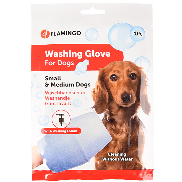 Flamingo Washing Glove Dog ФЛАМИНГО РУКАВИЦА-САЛФЕТКА для купания без воды собак Киев - изображение 1
