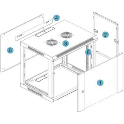 Шкаф настенный Kingda 9U 19" 600x450 RAL9004 (KD-007-6409) Винница