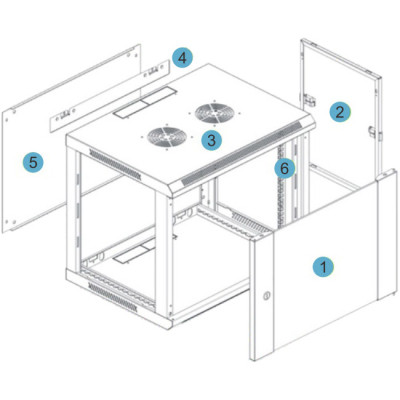 Шафа настінна Kingda 9U 19" 600x450 RAL9004 (KD-007-6409) Вінниця - фото 2