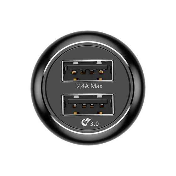 Автомобільний зарядний пристрій Baseus CCALL-GC01 Gentry series Dual-U QC3.0 18W (Чорний, два USB-порта) Миколаїв