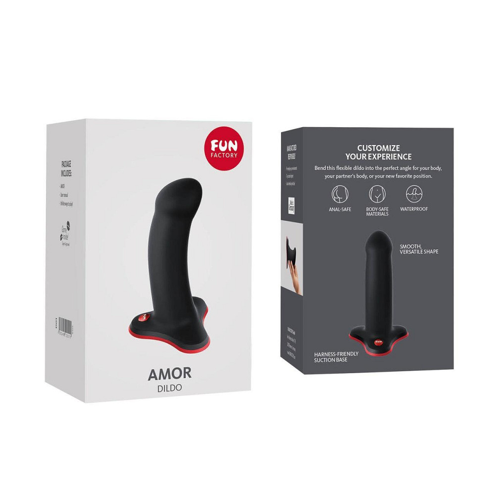 Фаллоимитатор Fun Factory AMOR, черный, длина 14,6 см, диаметр 3,7 см, изогнутый Sex Aura Киев - изображение 5