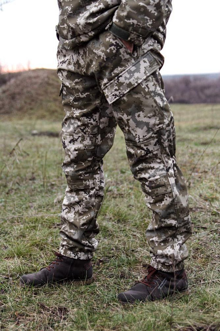 Тактические мужские зимние штаны Soft Shell на флисе в камуфляже мультиикам качественные зимние штаны зсу WAR Львов - изображение 4