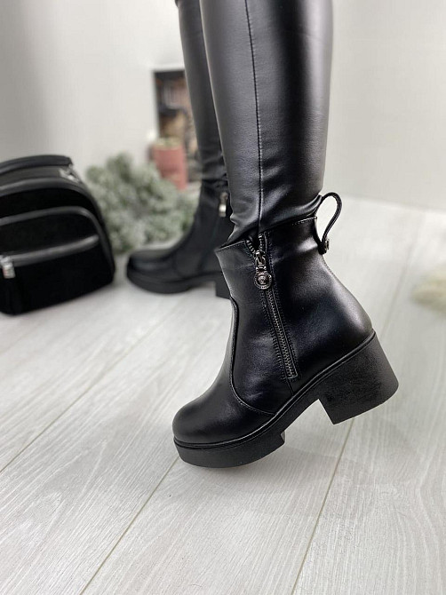 Черевики жіночі Б02-3516 чорні (весна-осінь, шкіра натуральна) (1132) 36 Коломыя - изображение 1