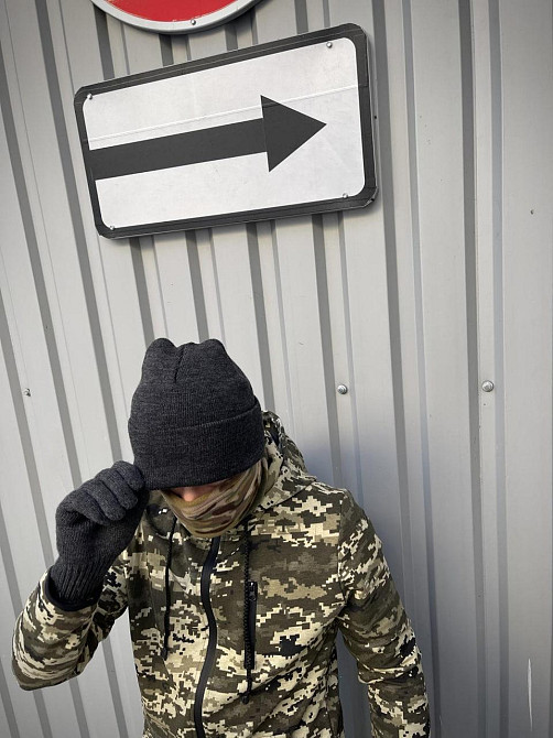 Шапка тактична військова зимова трикотажна Дніпро - фото 2