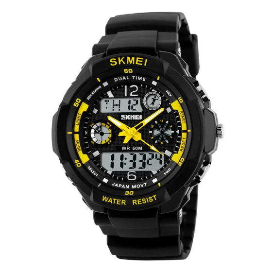 Дитячий спортивний наручний годинник Skmei 1060 s-shock Жовтий Київ