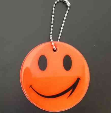Брелок фликер Смайлик 65 мм оранжево-красный Киев