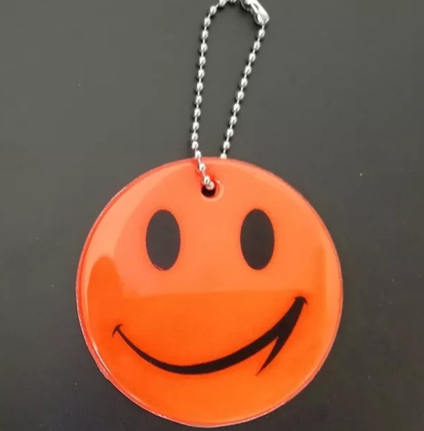 Брелок фликер Смайлик 65 мм оранжево-красный Киев - изображение 1