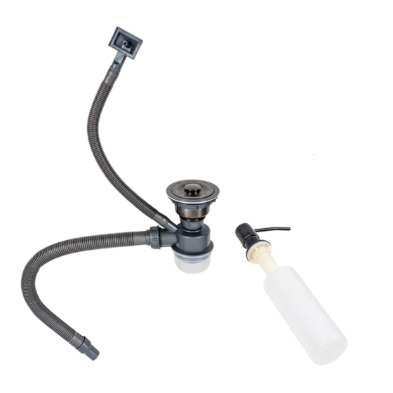 VALESO Кухонна мийка 50*50 PVD чорна Valeso Handmade (сифон круглий, 3,0/0,8) Киев