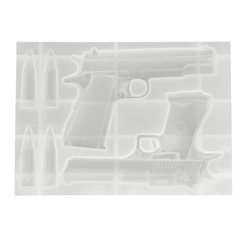 Молд силиконовый Пистолеты и патроны 175 на 120 мм серый Киев - изображение 8