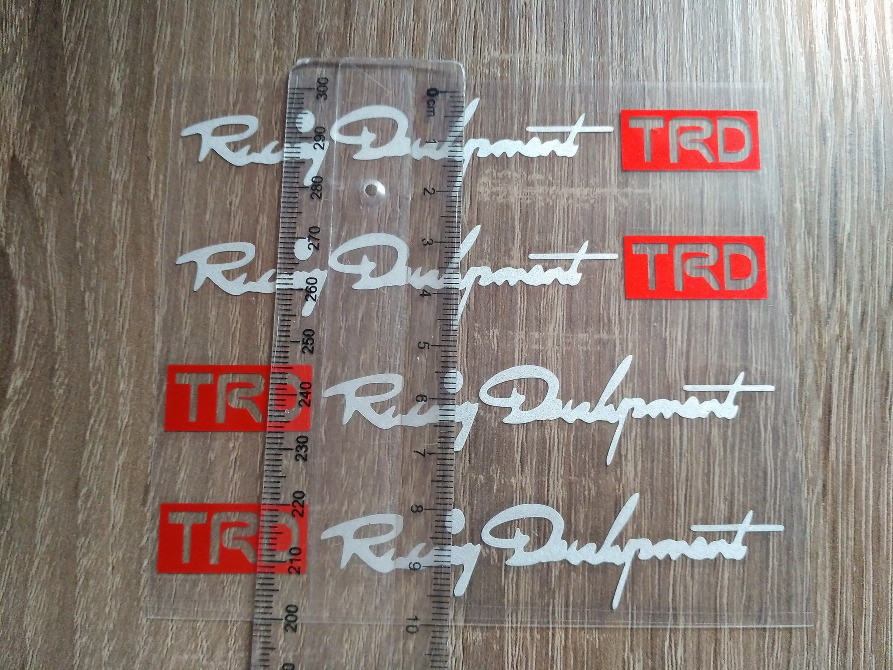 Наклейки на мото-авто ручки Trd номер 7 Белая свет Київ - фото 6