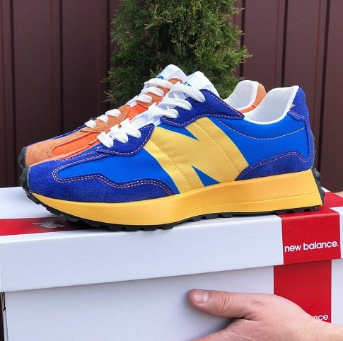 Чоловічі Сині Кросівки New Balance 327 Жовті Жовтогарячі Нью Баланс (розміри: 41,42,43,44,45,46) Відео Огляд Дніпро - фото 7