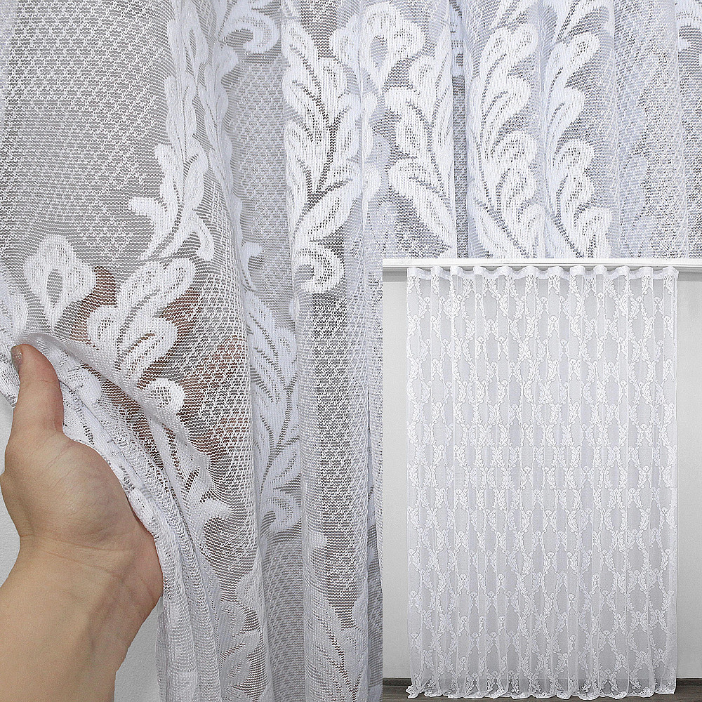 Тюль VR-Textil 716т Жакард Білий 300х270 см (40-980) Київ - фото 1