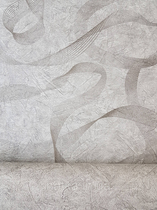 Шпалери метрові вінілові на флізеліні Sintra Vila абстракція зигзаги смуги бежево-сірі золотисті 532546 Київ - фото 1