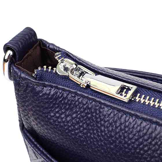 Женская сумка из натуральной кожи с двумя ремешками Vintage 22928 Синий Киев