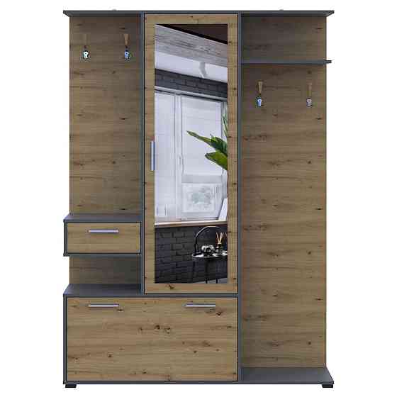 Прихожая Doros Финч 145х37х202 см Графит/Дуб артизан (DRS-011338) Львов