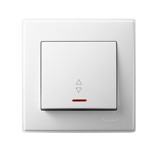 LESYA білий Вимикач внутрішній прохідний 1кл з підсвічуванням Лезард Житомир - фото 1