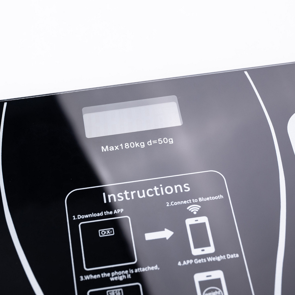 Смарт ваги електронні Sokany 26х26 см  до 180 кг з синхронізацією з телефоном чорні SK-19019B Київ - фото 3