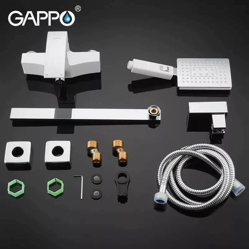 Смеситель для ванны с душевым гарнитуром GAPPO Jacob G2207-7 белый/хром Киев - изображение 9