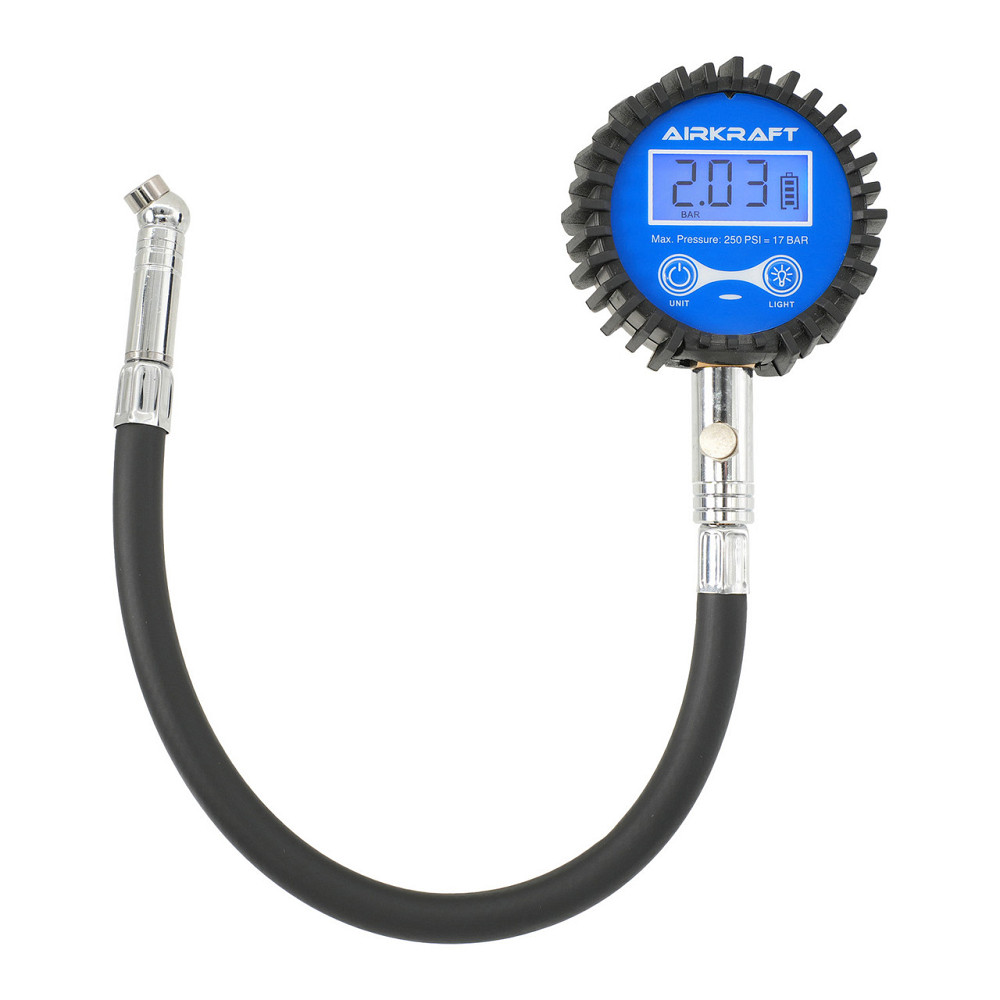 Манометр цифровий для перевірки тиску в шинах зі шлангом 0-250 psi (17 bar) AIRKRAFT TPGD0250-S Одеса - фото 1