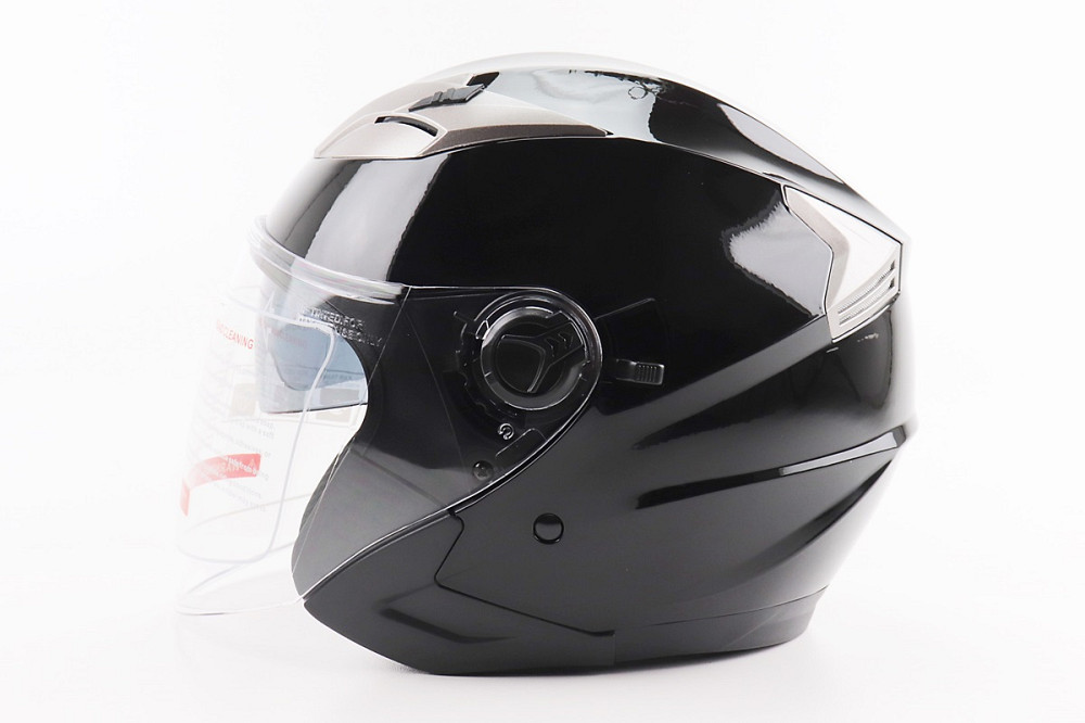 Шолом відкритий+відкидні окуляри BLD-708 S (55-56см), ЧОРНИЙ глянець Київ - фото 3