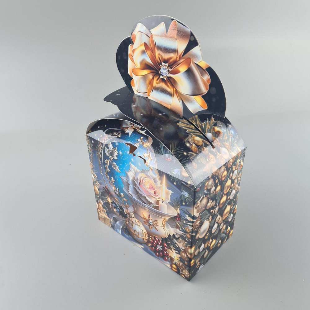 Новогодняя подарочная картонная упаковка для конфет (1000грм) №199н 