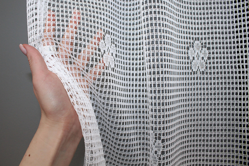 Тюль сітка VR-Textil Juli № 890т Арка на кухню колір білий з світло-коричневим 500х150 см (53-0009) Київ - фото 3