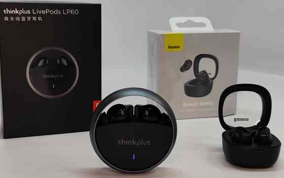 Вакуумные блютуз наушники Lenovo LP60/Baseus WM02 красивый звук микрофон. Киев