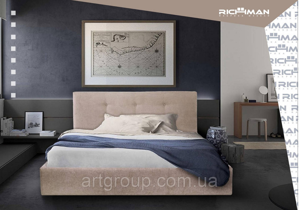 Ліжко Manchester Standart 140 х 200 см Місті Dark Grey A1 Темно-сірий Дніпро - фото 13