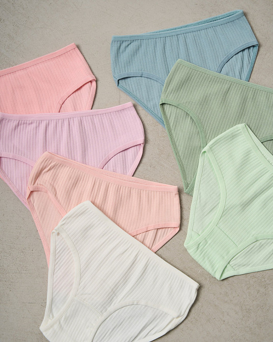 Набор детских трусиков на девочку недельки из 7 шт в рубчик. Nicoletta 740156 4-5 Киев - изображение 2