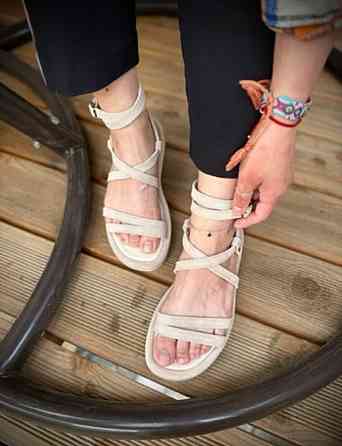 Босоніжки жіночі бежеві M.KRAFT 114 літні замшеві на низькому ходу / Модні босоніжки 36-41 Коломыя