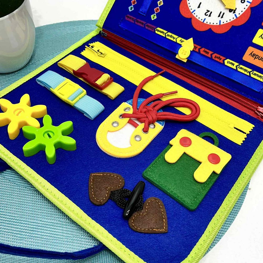 Сумочка розвиваюча тканинна з навчальними елементами Синя (C60514) Чернигов - изображение 10