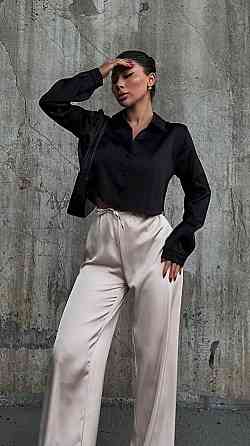 Жіночі стильні штани шовк Армані Кремовий, 42/44 Одеса