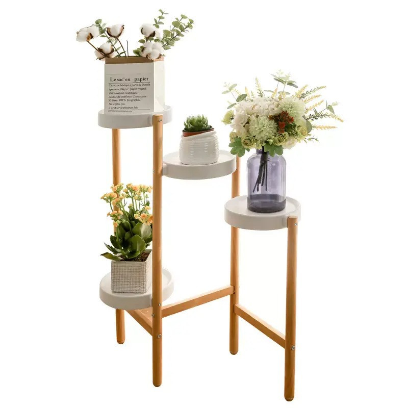 Стеллаж для цветов и растений на 4 яруса цвет древесной текстуры Каменец-Подольский - изображение 3