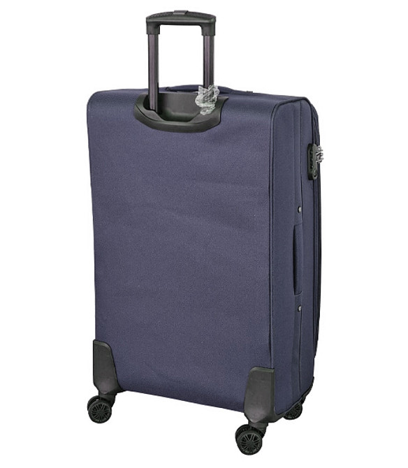 Чемодан тканевый WINGS 6018 средний 65 см 4 колеса темно-синий Киев - изображение 3