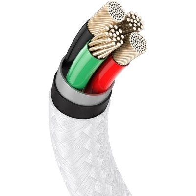 Дата кабель USB 2.0 AM to Lightning 2.0m Cafule Series Metal 2.4A White Baseus (CALJK-B02) Вінниця - фото 2