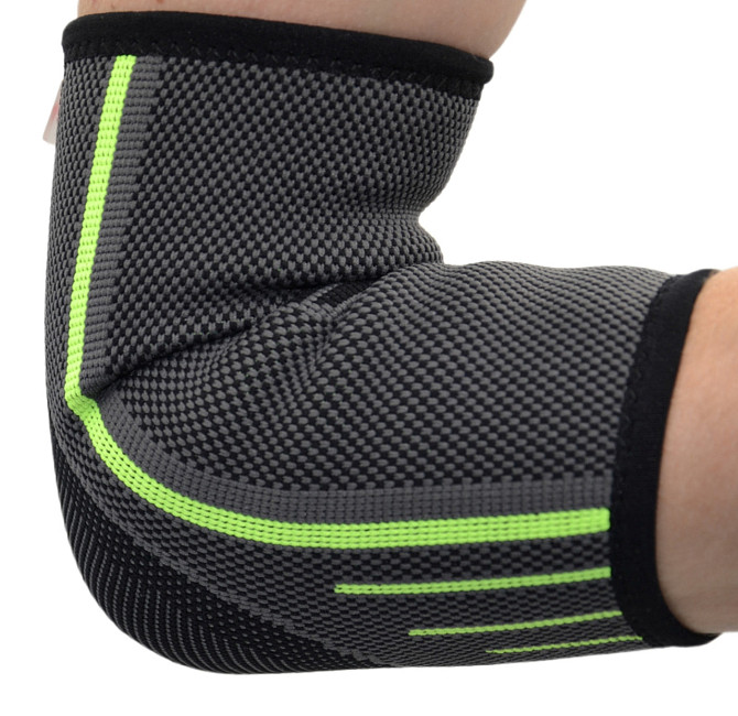 Компресійний налокітник MadMax MFA-283 3D Compressive elbow support Dark grey/Neon green S Каменское - изображение 2