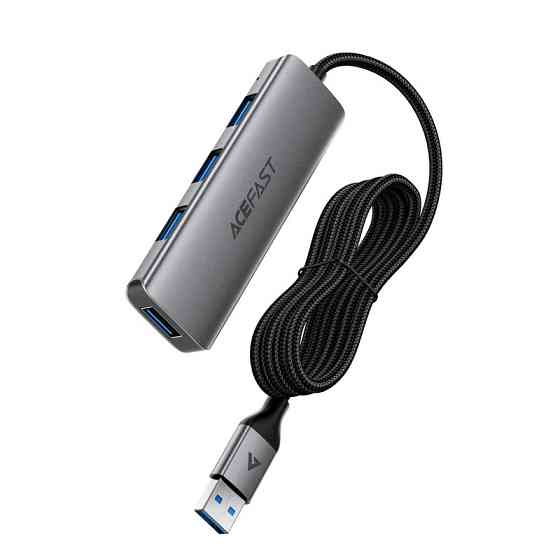 USB-хаб ACEFAST J17 USB-A  4-in-1 HUB Metal Gray Одеса